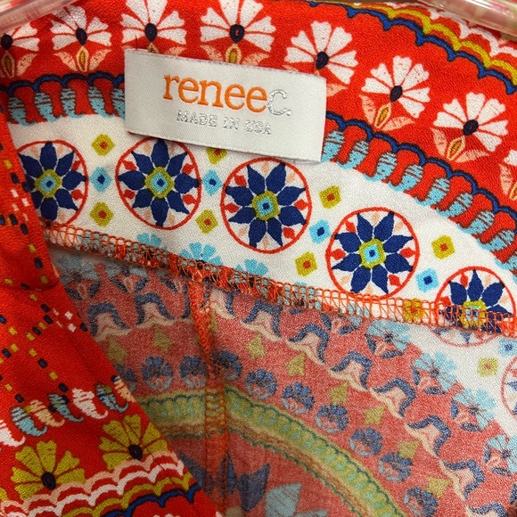 Renee C Linscott Crew Neck split back sleeveless Top size XL color multicolor - Picture 7 of 7